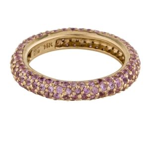LeVian 14K Pink Sapphire Etternity Ring Size 5.75